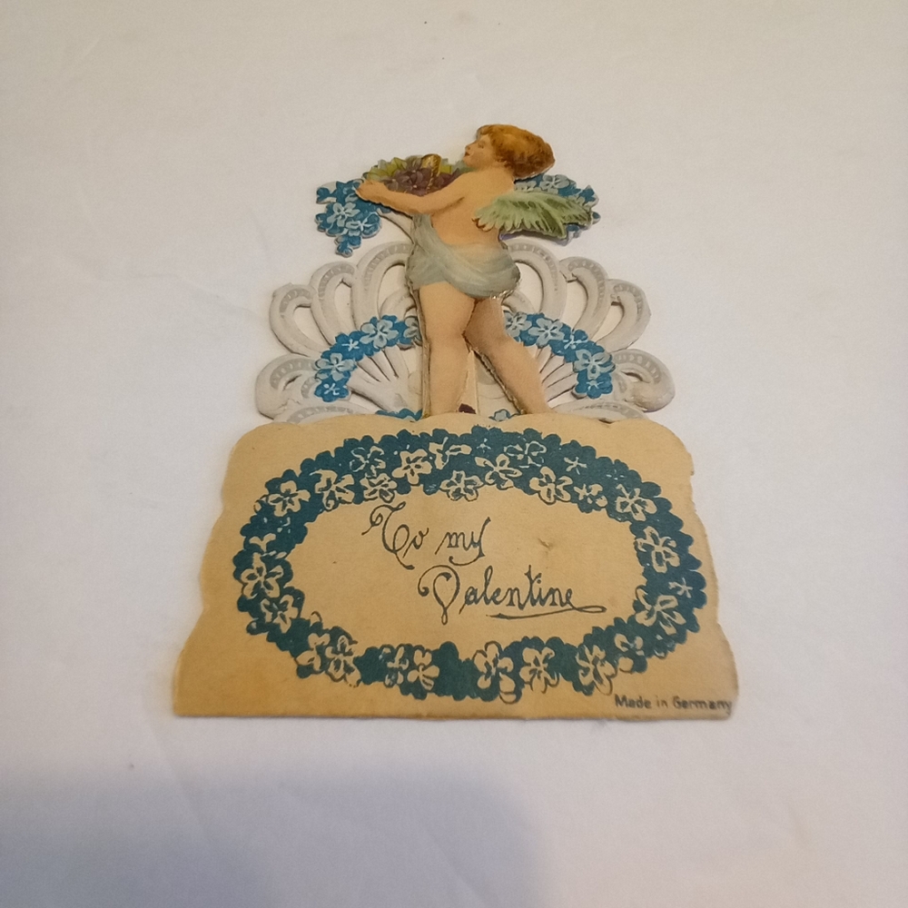 Adorable Boy Angel. OLD German. VALENTINE